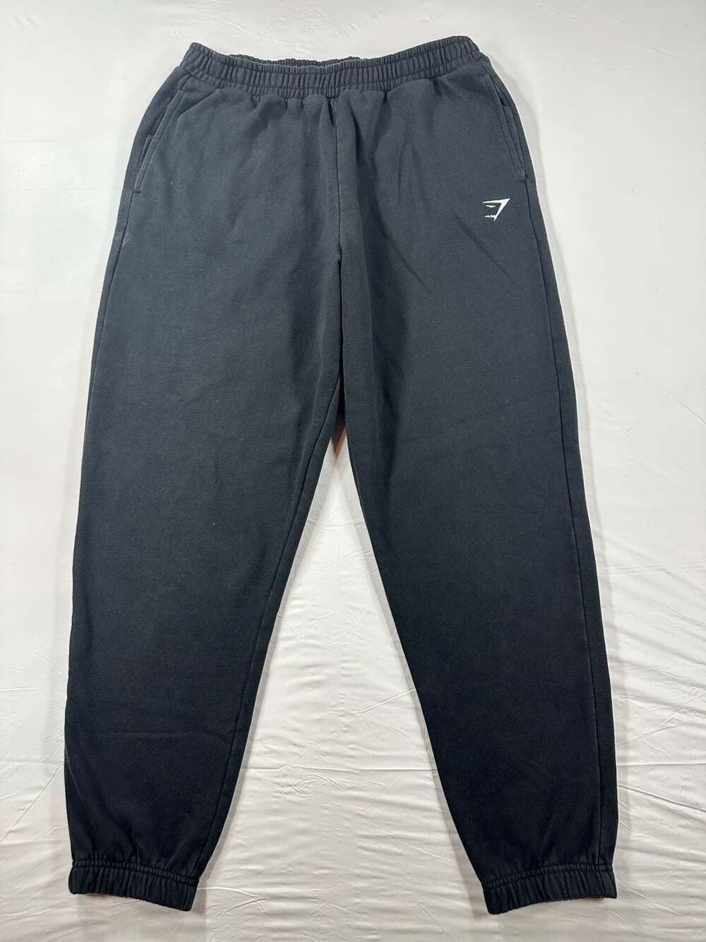 Gymshark Crest Oversized Jogger Sweatpants Black Size L Baggy Elastic